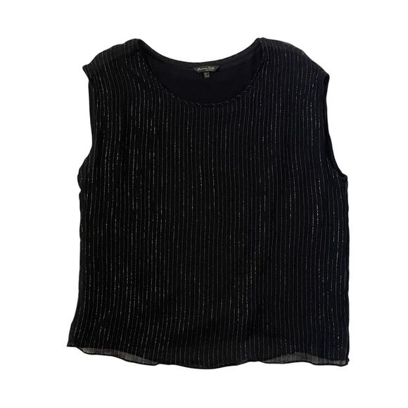 Massimo Dutti Tops - Massimo Dutti Blouse Tank Top - Black with Metallic Threading - Size L